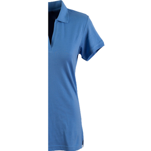 Chemise personnalisée pour femme 100 % coton tricoté style anglais à manches courtes avec logo gaufré sur le devant, écologique et respirante 200g/240g - Product Image 5