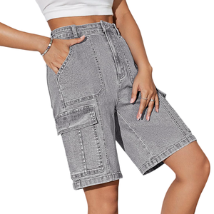 Pantalones cortos Cargo de secado rápido clásico verano diario Casual moda Color sólido pantalones cortos transpirables para mujer - Product Image 4