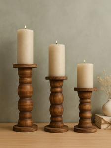 Bougeoir en bois de manguier bougeoir - Product Image 5