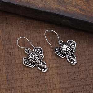 <b>Elephant</b> Animal Designer Hoops Jewellery <b>for</b> <b>Women</b> Girls Ethnic Trendy Exclusive Fine Earring 925 Sterling Silver Dangle Drop - Product Image 4