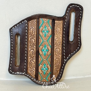 OEM & ODM ปลอกมีดหนังแท้แบบใช้มือพร้อมเข็มขัดรัดเอวซองหนังแบบตะวันตกสำหรับทุกเพศ - Product Image 1