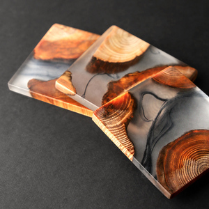Dessous de verre moderne en bois et résine époxy marbre Meilleur prix Fabrication de vaisselle de table en Inde pour la cuisine - Product Image 4