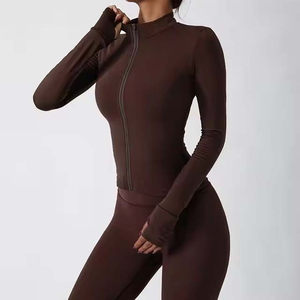บอดี้สูทแขนยาวเข้ารูปเซ็กซี่สีดำมีซิปคอวีบอดี้สูทกีฬาสตรีทแวร์ชุดหมีสีดำ - Product Image 5