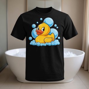 Maglietta con Paperella Gialla in Gomma, Prodotto Promozionale per la Cucina e il Bagno - Product Image 3