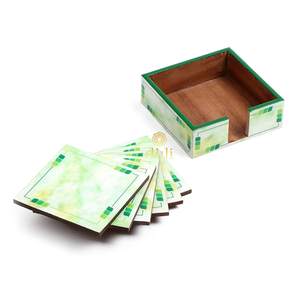 Posavasos de la mejor calidad, posavasos con incrustaciones de hueso, posavasos de resina con incrustaciones de hueso para cocina y mesa en Star Crafts India - Product Image 3