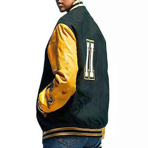 เสื้อแจ็คเก็ตพัฟเฟอร์กันน้ำสำหรับผู้ชาย สีเขียวเข้ม แบบเรียบ ผ้าแคนวาส คอตั้ง แขนเสื้อตัดสี ซิปหน้า สั่งทำได้ - Product Image 2