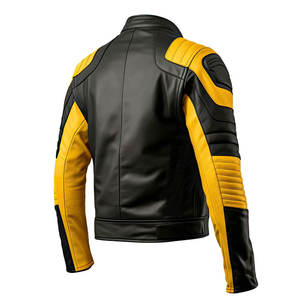 Chaqueta de moto con cremallera completa para hombre, recién llegada, corte ajustado, marca privada. - Product Image 2