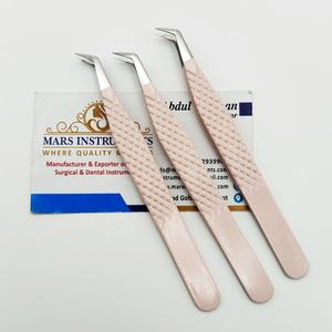Volume Eyelash Extension <b>Tweezers</b> Nude Color Silver Tip High Quality Lash <b>Tweezers</b> - Product Image 1