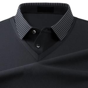 Pull en maille décontracté en denim respirant à manches longues pour homme, t-shirt de loisirs printemps automne 100% polyester - Product Image 4