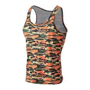 Chemise de course à pied rayée multicolore tie-dye pour hommes, gilet de fond joker grande taille avec imprimé camouflage pour adolescents - Product Image 1