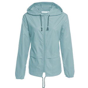 Vestes coupe-vent pour femmes personnalisées, vestes d'extérieur élégantes résistantes à l'eau avec capuche pour la course à pied, les sports et les aventures en plein air - Product Image 1