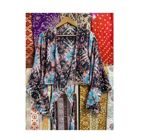 Boho Flare <b>Tie</b> Top Indian Floral Printed Silk Crop Top Boho Wrap Top Festival Crop Top Front <b>Tie</b> Silk <b>Tie</b> Top Comfy - Product Image 1