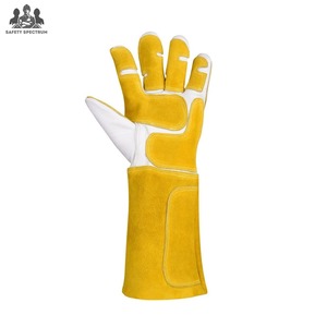 Gants de soudage vintage en cuir à doigts entiers, haute qualité, couleur unie, quantité en vrac, meilleur fournisseur - Product Image 3