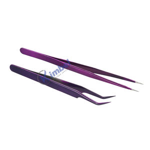 Pinces à cils en or rose pour un volume accru, pinces à cils en acier inoxydable de haute précision avec peigne - Product Image 3