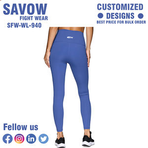 Leggings de mujer con estilo de cintura alta a prueba de sentadillas transpirable de secado rápido de tela de cuatro vías pantalones de entrenamiento elásticos con lado ventilado - Product Image 3