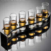 Vaso de Chupito Mini Transparente de Cristal Premium con Logotipo Personalizado, Reutilizable, Base Gruesa y Duradera, Moderno, para Fiestas, Bares y Celebraciones, en Caja