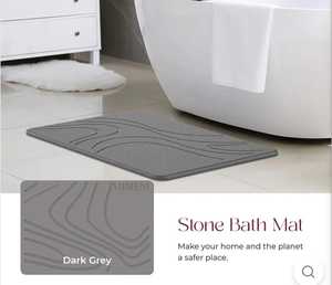 TerraDry Modern Diatomaceous Earth Stone Bath <b>Mat</b> | Super Absorbent Quick-Drying <b>Non</b>-<b>Slip</b> Eco-Friendly Durable Bathroom <b>Mat</b> - Product Image 4