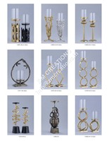 Nouveauté : Porte-pilier en métal finition nickel, fait main, décoration d'intérieur, style campagne française, décoration de mariage