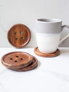 Hand Polished Wooden <b>Coaster</b> Set Offering Enhanced Durability Against <b>Heat</b> Moisture For Home Tables - Product Image 5