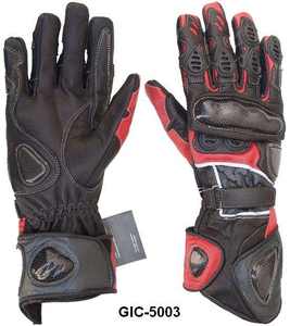 Gants de moto en cuir à doigts entiers, paume renforcée, fermeture à boucle et crochet, revêtement en polyuréthane, résistant à l'usure, unisexe - Product Image 2