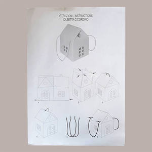 5 cajas de regalo de Navidad para casa de cartón rojo Panettone de 1kg de altura con cuerdas 200x200H180mm suministros de vacaciones - Product Image 4