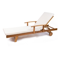 Design de luxe 100% boîte aux lettres d'emballage en bois de haute qualité chaise longue en bois d'acacia d'extérieur avec coussin