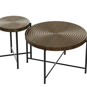 Table basse écologique design marbre, style nordique, table d'appoint de luxe, ensemble de tables d'appoint avec structure métallique, mobilier moderne pour salon, table d'appoint. - Product Image 2