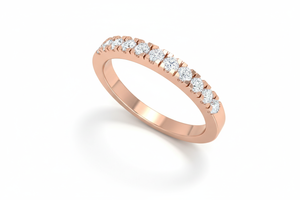 Bague à griffes partagées éternelle en or 14 carats et diamants naturels pour femmes - Product Image 4