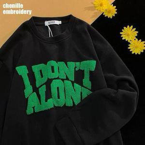 Sudadera Vintage personalizada para hombre con cuello suelto nueva moda 100% algodón patrón sólido logotipo personalizado frontal para invierno estilo Casual - Product Image 3