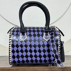 Bolsa de Viaje de Cuero a Cuadros Hecha a Mano, Bolsa de Gimnasio de Fin de Semana, Diseño Clásico de Primera Calidad, Bolsa de Viaje para Pasar la Noche - Product Image 1