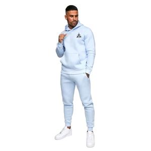 Vêtements de rue personnalisés Ensemble pantalon de survêtement et sweat à capuche évasés Combinaisons de survêtement délavées à l'acide Sweats à capuche à fermeture éclair Ensembles de survêtement pour hommes Vente en gros OEM - Product Image 1