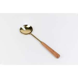 Ensemble de couverts de service pour salade en finition dorée avec manches en bois, utilisation pour les occasions de mariage, vaisselle de luxe, ensembles de couverts pour servir la salade, dernières nouveautés - Product Image 4