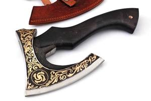 Hache de Bâtisseur en Acier à Haute Teneur en Carbone Forgée à la Main, Qualité Industrielle, Manche en Bois Personnalisé OEM, Tête Barbe, Longueur 500mm - Product Image 2