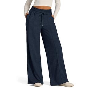Pantalons de survêtement décontractés pour femmes, taille haute, coupe droite, taille élastique, été, devant plat, polaire, séchage rapide et respirant, pantalon de yoga décontracté - Product Image 6