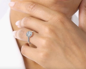 10K oro amarillo, oro rosa y oro blanco corte princesa laboratorio cultivado diamante anillo de bodas corte princesa diamante anillo de compromiso - Product Image 6