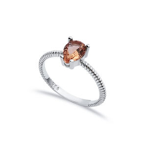 6x8mm pera corte sultanita piedra racimo anillo venta al por Mayor turco hecho a mano 925 joyería de plata esterlina - Product Image 1