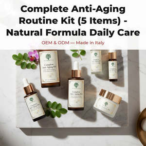 Kit Completo de Rutina Antienvejecimiento (5 Productos) Fórmula Natural RedMoringa de Italia Cuidado Diario OEM Marca Privada para Suero de Piel Masculino - Product Image 2