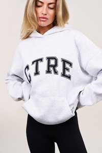 Latest Custom Grey Marl Women's Oversize CTRE Hoodie Anti-Wrinkle & Breathable Blank Hoodies For Woman Workout Gym Zip Up Hoodie - Product Image 4