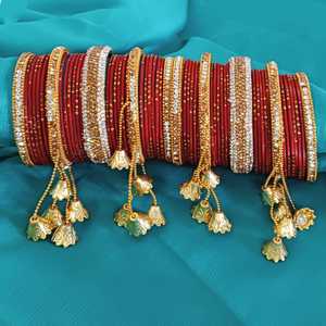 Conjunto de brazalete indio Boho antiguo oxidado joyería India Rhinestone cristal Metal pulsera brazalete conjunto (juego de 58) - Product Image 2