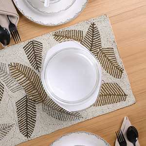 Juego de Manteles Individuales Bohemios Hechos a Mano con Hojas de Palma, Posavasos Cuadrados Ecológicos para Decoración del Hogar y Uso en Restaurantes, Hechos de Resina Epoxi - Product Image 5