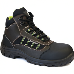 Botas de Seguridad Danube S3 SRC EN20345 Talla 46 Negras/Marrones de Cuero con Forro Textil, Adhesivos Reflectantes y Luces Promocionales - Product Image 2