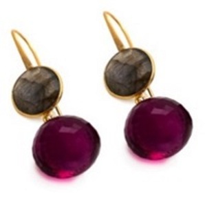 Nouvel arrivage de boucles d'oreilles en forme de poire en argent Sterling 925, Tourmaline rose, Quartz et Labradorite - Product Image 1