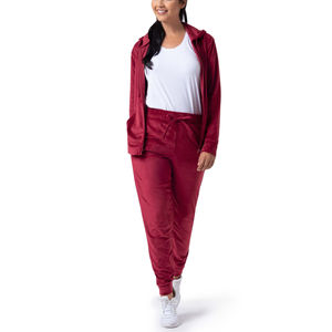 Vêtement de détente élégant en velours pour femmes en gros, ensemble deux pièces avec sweat à capuche et pantalon de jogging, vêtement de détente décontracté à la mode - Product Image 1