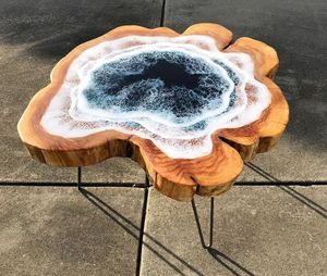 MESA de resina con remolino de Browl de fábrica, mesa de cocina moderna hecha a mano, soporte duradero para ensalada, Hotel, uso doméstico, fiestas coloridas - Product Image 4