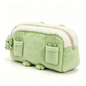 Customized green <b>frog</b> plush pencil case, Cute <b>frog</b> plush pencil pouch with charm ,Large capacity fluffy <b>frog</b> pen <b>bag</b> for girls - Product Image 2