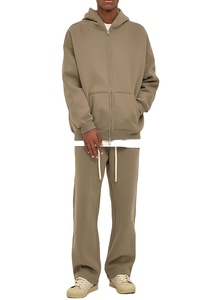 2025 unisexe coton lourd surdimensionné sweat à capuche zippé pantalons de survêtement haute qualité XXL polaire survêtement hommes femmes survêtements 2 pièces - Product Image 4