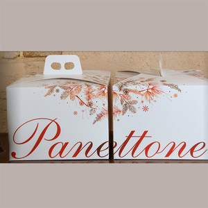 Quadrollo Grafica Idea <b>Red</b> Panettone Box 10 Pieces 24.5x24.5x19 cm Rigid <b>Boxes</b> with Embossing Recycled Materials Aseptic - Product Image 4