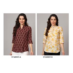 Kurti indio elegante de calidad superior en algodón de rayón Uso diario cómodo y elegante para mujeres Disponible a precio de fábrica - Product Image 2