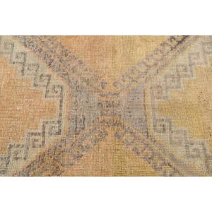 Turkish Rug, 2.9x7 ft Accent Vintage Rug, <b>Yellow</b> Gray Abstract Rug - Product Image 5