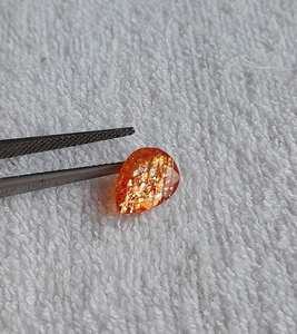 Haute Qualité Poire Forme Orange Étincelle Pierre De Soleil Multi Flocons Étincelant 7X10 MM Forme Poire 100% Naturel Orange Pierre De Soleil En Gros - Product Image 4